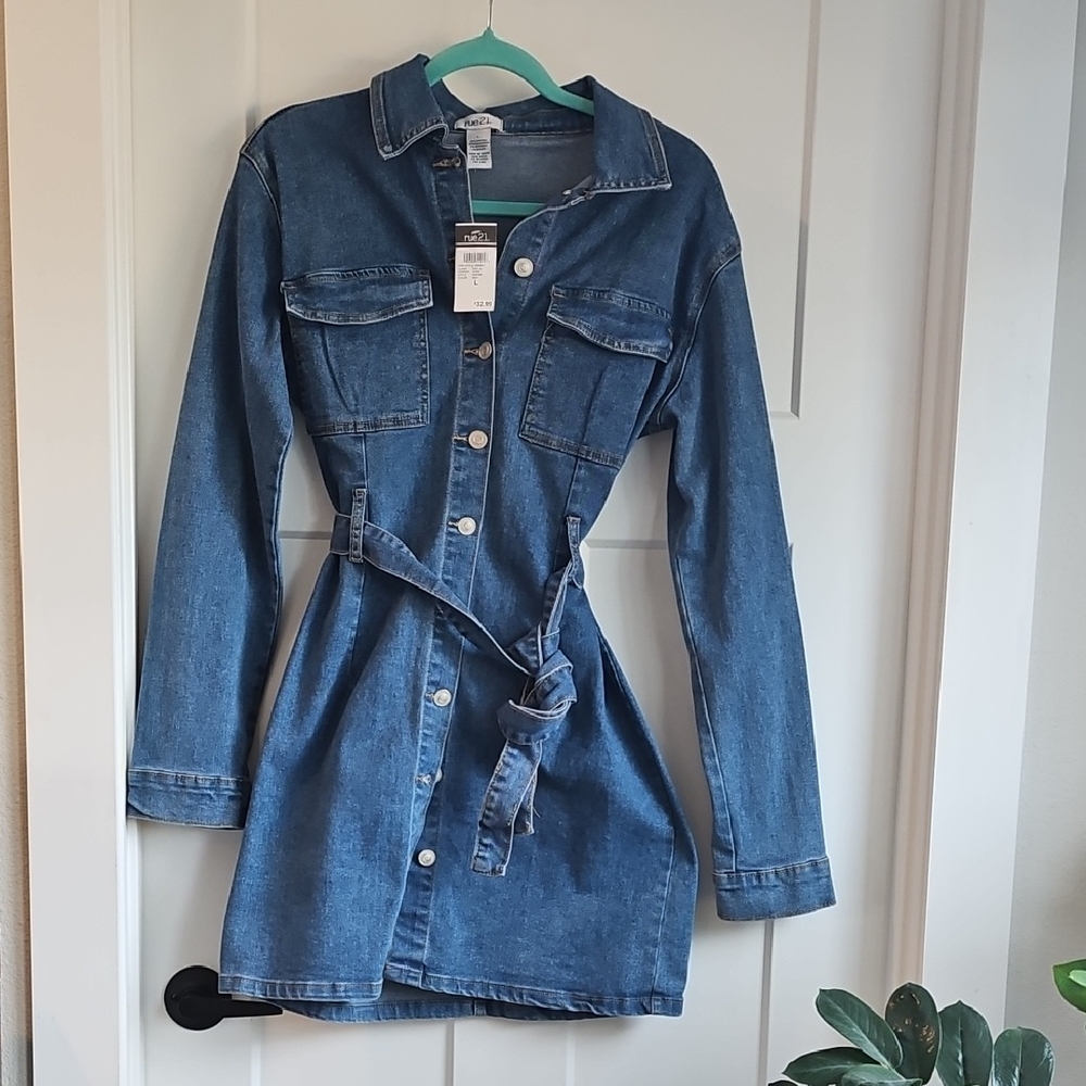 Rue21 Blue Denim Shirt Dress